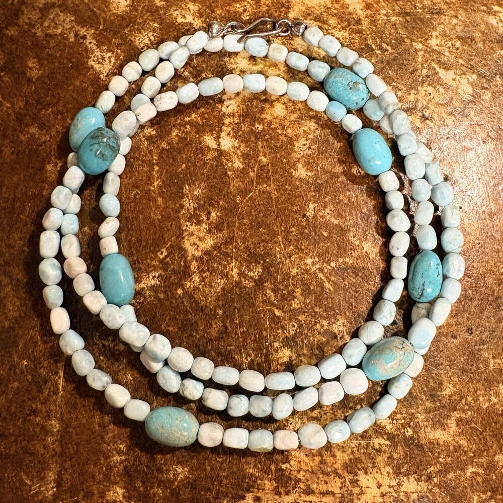 Jay King Necklace Sterling Silver, Aragonite & Turquoise 36 Inches by DTR